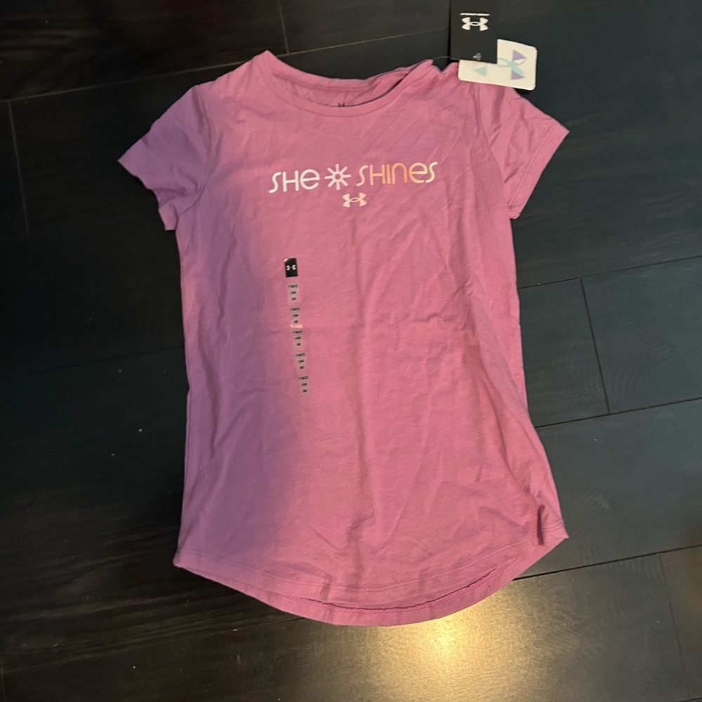 ☀️Under Armour Kids' Pink Tee